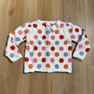 Janie and Jack Polka Dot Cardigan Cotton Sweater Girls‎ Size 2T
